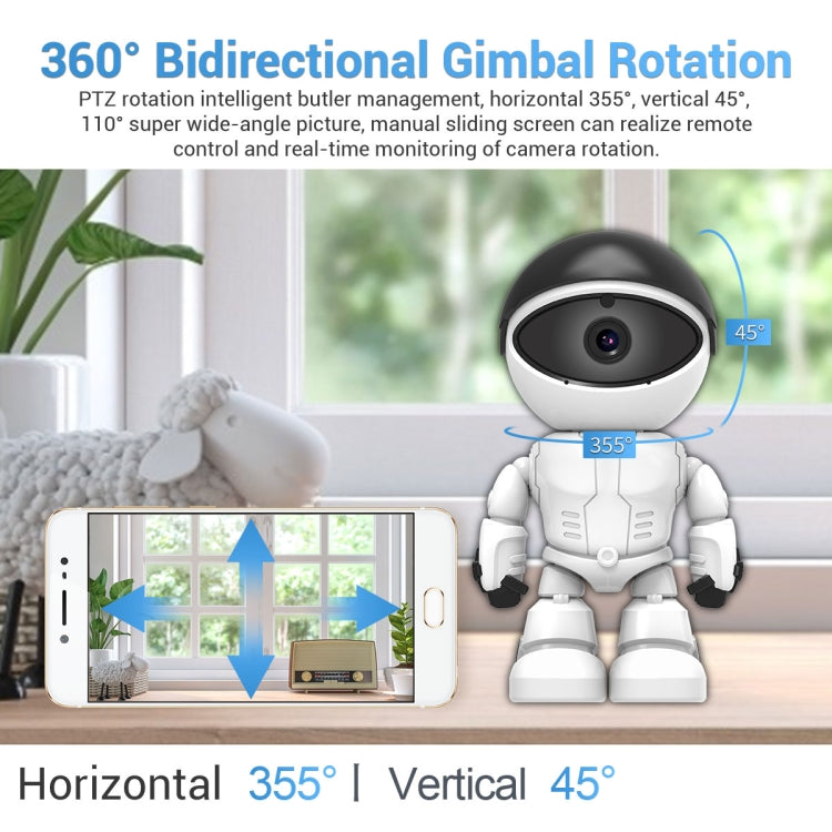 ESCAM PT205 HD 1080P Robot WiFi IP Camera, Support Motion Detection / Night Vision, IR Distance: 10m, EU Plug - Wireless Camera by ESCAM | Online Shopping South Africa | PMC TechLife