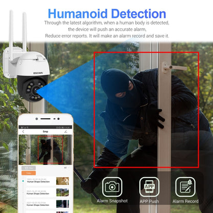 ESCAM QF558 5.0MP HD 5X Zoom Wireless IP Camera, Support Humanoid Detection, Night Vision, Two Way Audio, TF Card, EU Plug - Wireless Camera by ESCAM | Online Shopping South Africa | PMC Jewellery