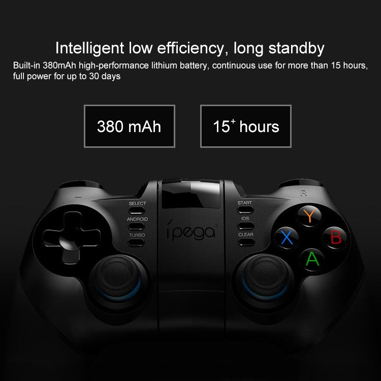 ipega PG-9156 2.4GHz + Bluetooth 4.0 Mobile Phone Gaming Gamepad with Stretchable Mobile Phone Holder & Turbo Button, Compatible with IOS and Android Systems (Black) - Controller Gamepad by ipega | Online Shopping South Africa | PMC Jewellery | Buy Now Pay Later Mobicred