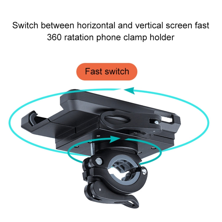 Rotatable PVC Motorcycle Bicycle Handlebar Mount Mobile Phone Holder (Black) - Holders by PMC TechLife | Online Shopping South Africa | PMC TechLife | Buy Now Pay Later Mobicred