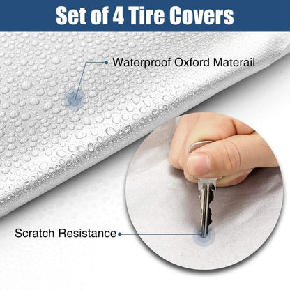 4PCS 210D Oxford Cloth RV Caravan Tire Dustproof and Waterproof Cover For 27-29 inch (Silver) - Window Foils & Solar Protection by PMC Jewellery | Online Shopping South Africa | PMC Jewellery | Buy Now Pay Later Mobicred