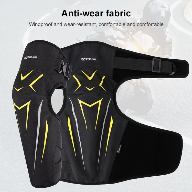 MOTOLSG 2 in 1 Knee Pads Motorcycle Bicycle Riding Warm Fleece Soft Protective Gear (Black Yellow) - Protective Gear by MOTOLSG | Online Shopping South Africa | PMC Jewellery | Buy Now Pay Later Mobicred
