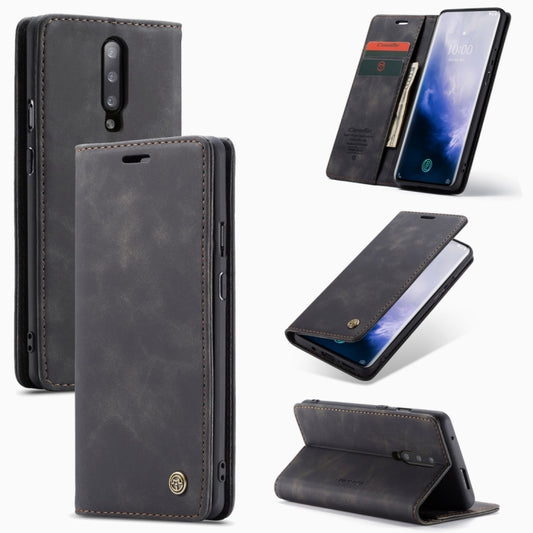 CaseMe-013 Multifunctional Retro Frosted Horizontal Flip Leather Case for OnePlus 7 Pro, with Card Slot & Holder & Zipper Wallet & Photo Frame(Black) - OnePlus Cases by CaseMe | Online Shopping South Africa | PMC Jewellery | Buy Now Pay Later Mobicred