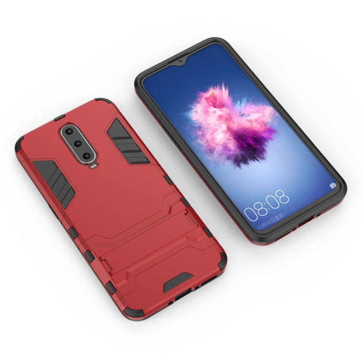 Shockproof PC + TPU  Case for OPPO R17 Pro, with Holder (Red) - OPPO Cases by PMC Jewellery | Online Shopping South Africa | PMC Jewellery