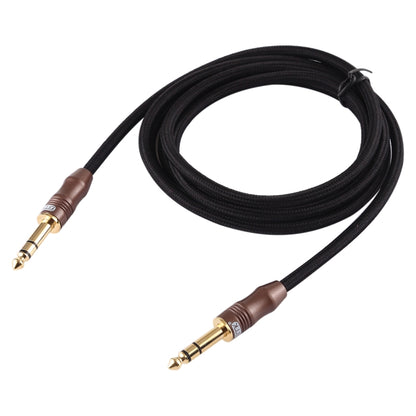 EMK 6.35mm Male to Male 4 Section Gold-plated Plug Cotton Braided Audio Cable for Guitar Amplifier Mixer, Length: 2m(Black) - Microphone Audio Cable & Connector by EMK | Online Shopping South Africa | PMC Jewellery | Buy Now Pay Later Mobicred