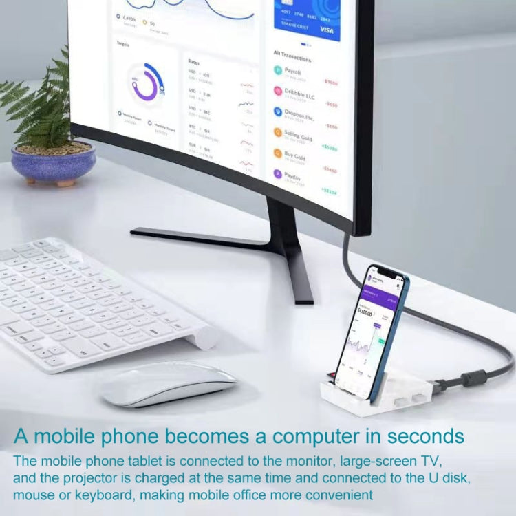 THT-020-1 Multi-functional HD Display Screen Converter with Charging Base - Wireless Display Dongle by PMC TechLife | Online Shopping South Africa | PMC TechLife | Buy Now Pay Later Mobicred