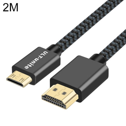 ULT-unite Gold-plated Head HDMI 2.0 Male to Mini HDMI Male Nylon Braided Cable, Cable Length: 2m (Black) - Cable by ult-unite | Online Shopping South Africa | PMC Jewellery | Buy Now Pay Later Mobicred