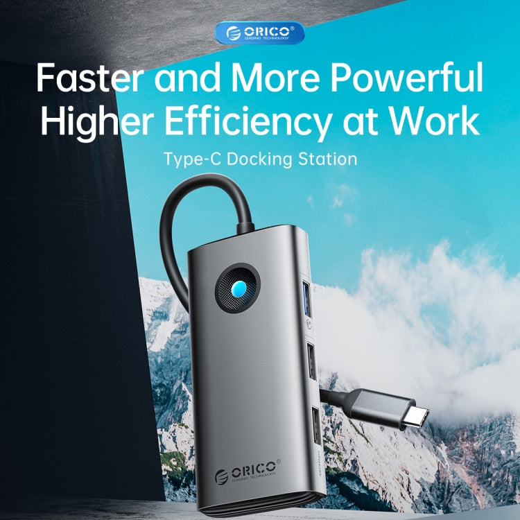 ORICO PW11-5P Type-C / USB-C 5-in-1 5Gbps Multifunction Docking Station(Silver) - USB HUB by ORICO | Online Shopping South Africa | PMC Jewellery | Buy Now Pay Later Mobicred