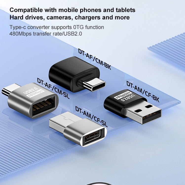 USB 2.0 Female to Type-C Male Adapter (Black) - Cable & Adapters by PMC Jewellery | Online Shopping South Africa | PMC Jewellery | Buy Now Pay Later Mobicred