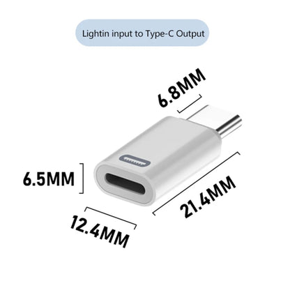 8 Pin Female to USB-C / Type-C Male Adapter Gen3, Supports PD Fast Charging for iPhone 15 Series - Converter & Adapter by PMC Jewellery | Online Shopping South Africa | PMC Jewellery | Buy Now Pay Later Mobicred