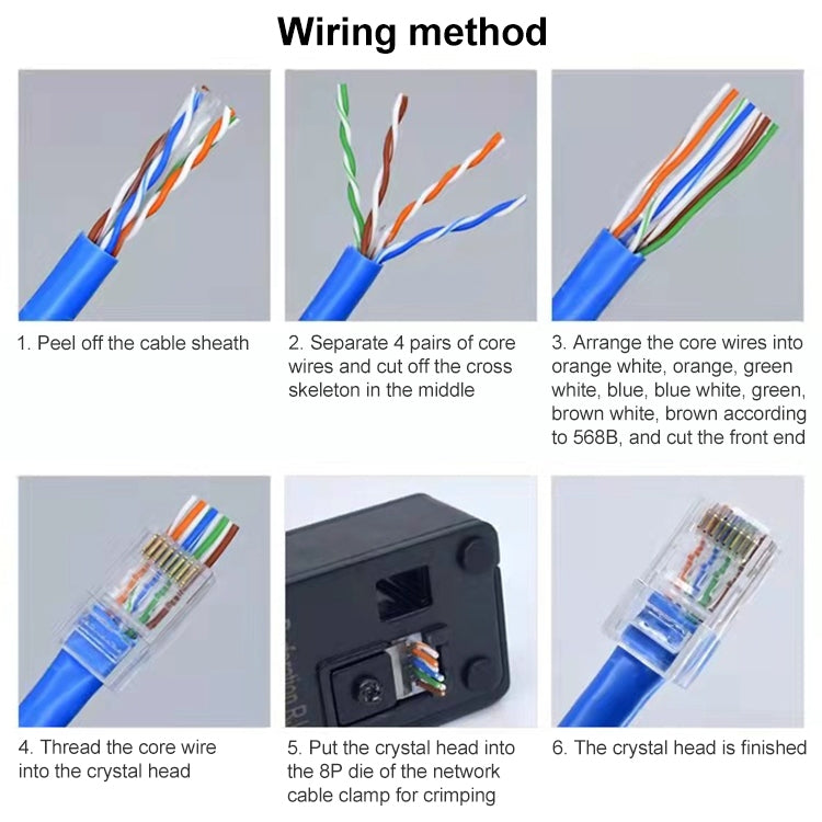 100pcs /Pack Cat5e RJ45 Connector Unshielded Pass Through Modular Plug, Gold: 3u - Lan Cable and Tools by PMC TechLife | Online Shopping South Africa | PMC TechLife | Buy Now Pay Later Mobicred