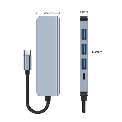 BYL-2301T 5 in 1 USB-C / Type-C to USB Multifunctional Docking Station HUB Adapter - USB HUB by PMC Jewellery | Online Shopping South Africa | PMC Jewellery | Buy Now Pay Later Mobicred