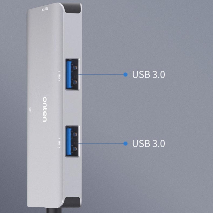 Onten 91882 5 In 1 USB3.0 x3 + SD + TF + CF Type-C / USB-C OTG Multi-function Card Reader - Card Reader by Onten | Online Shopping South Africa | PMC Jewellery | Buy Now Pay Later Mobicred