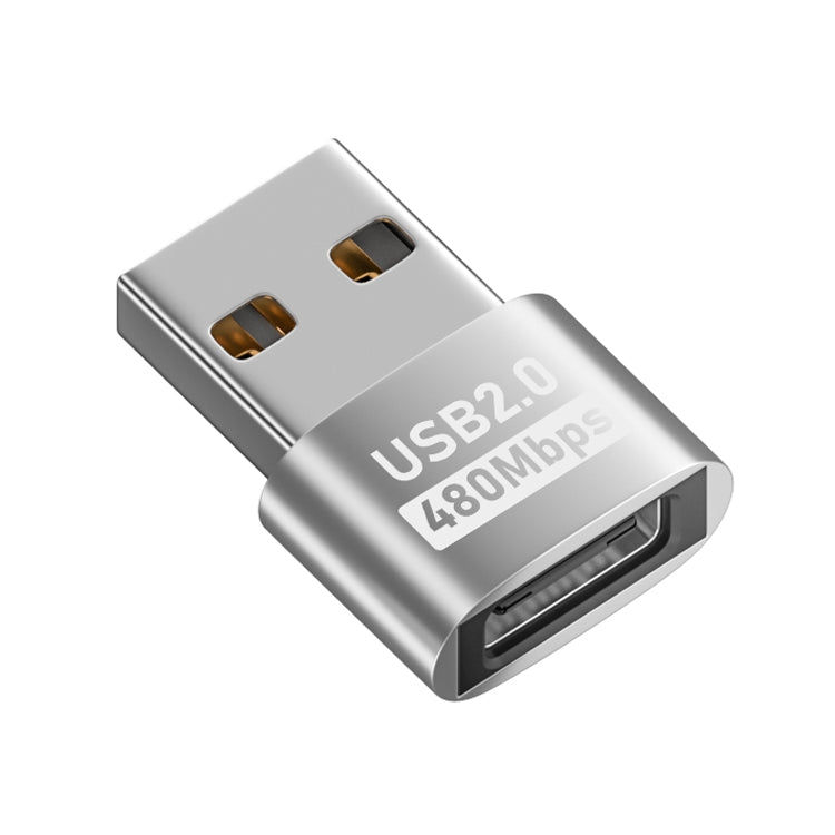 USB 2.0 Male to Female Type-C Adapter (Silver) - Cable & Adapters by PMC Jewellery | Online Shopping South Africa | PMC Jewellery | Buy Now Pay Later Mobicred