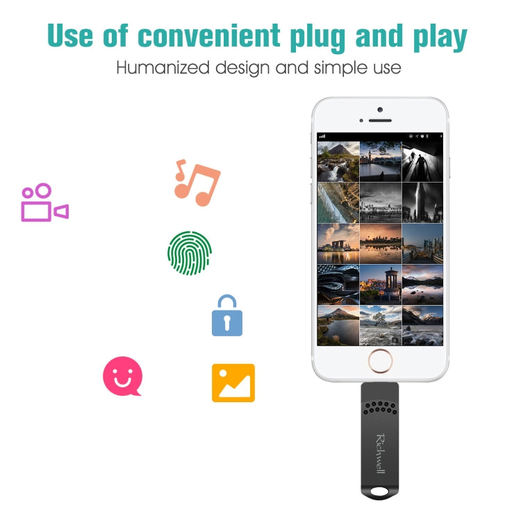 Richwell 32G Type-C + 8 Pin + USB 3.0 Metal Flash Disk with OTG Function(Silver) - free shipping - PMC Jewellery - Order now!