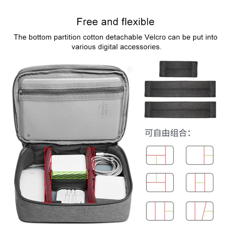 Multi-function Headphone Charger Data Cable Storage Bag, Single Layer Storage Bag, Size: 23x16x7cm(Grey) - Other by PMC TechLife | Online Shopping South Africa | PMC TechLife | Buy Now Pay Later Mobicred