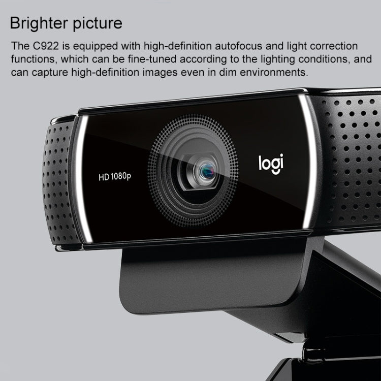 Logitech C922 HD 1080P Auto Focus Webcam with 2 Omnidirectional Microphones - free shipping - PMC Jewellery - Order now!