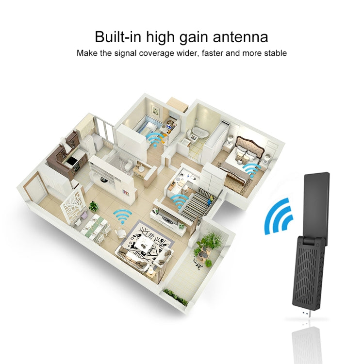 EDUP EP-AC1675 AC1900Mbps 2.4GHz & 5.8GHz Dual Band USB3.0 WiFi Adapter External Network Card - USB Network Adapter by EDUP | Online Shopping South Africa | PMC Jewellery | Buy Now Pay Later Mobicred