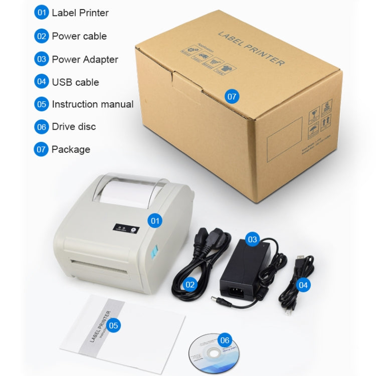 POS-9210 110mm USB POS Receipt Thermal Printer Express Delivery Barcode Label Printer, AU Plug(White) - Printer by PMC Jewellery | Online Shopping South Africa | PMC Jewellery | Buy Now Pay Later Mobicred