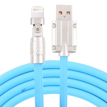 Mech Series 6A 120W USB to 8 Pin 180-degree Metal Plug Fast Charging Cable, Length: 1.8m(Blue) - Normal Style Cable by PMC Jewellery | Online Shopping South Africa | PMC Jewellery | Buy Now Pay Later Mobicred