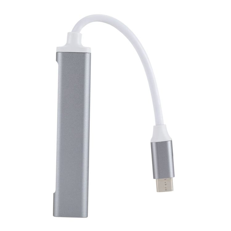 C809 USB 3.0 x 1 + USB 2.0 x 3 to USB-C / Type-C Multi-function Splitter HUB Adapter (Grey) - USB HUB by PMC TechLife | Online Shopping South Africa | PMC TechLife