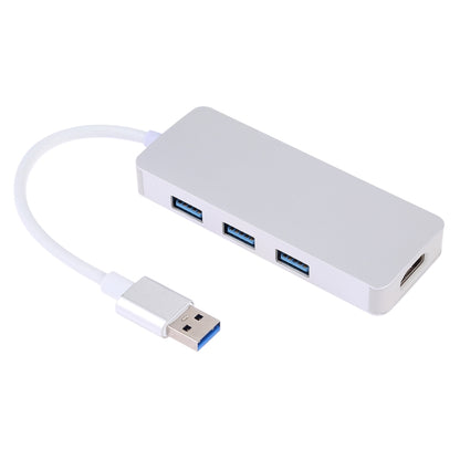 4 in 1 USB 3.0 to 3 x USB 3.0 + HDMI Adapter(Silver) - USB 3.0 HUB by PMC Jewellery | Online Shopping South Africa | PMC Jewellery | Buy Now Pay Later Mobicred