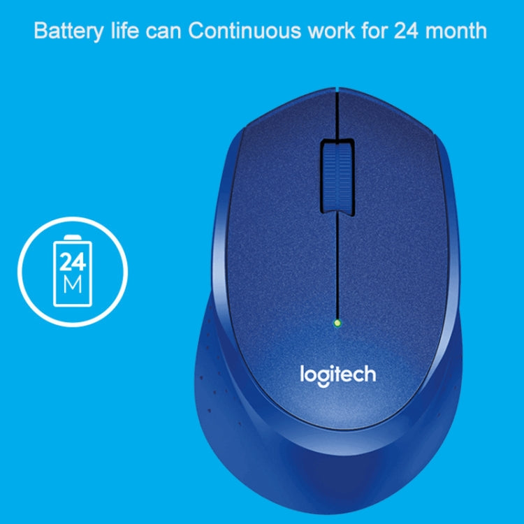 Logitech M330 Wireless Optical Mute Mouse with Micro USB Receiver (Blue) - Wireless Mice by Logitech | Online Shopping South Africa | PMC Jewellery | Buy Now Pay Later Mobicred