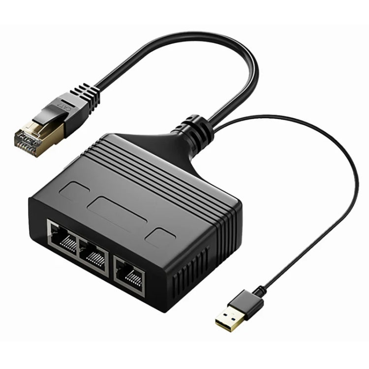 Male RJ45 3 in 1 100M Network Splitter Cable Ethernet Network Coupler - Network Hubs by PMC Jewellery | Online Shopping South Africa | PMC Jewellery | Buy Now Pay Later Mobicred