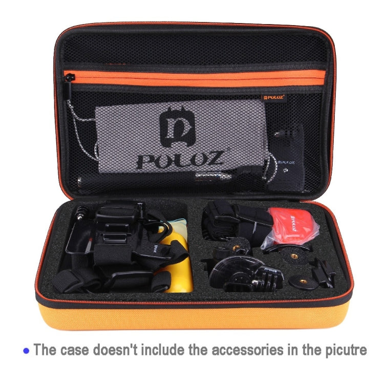 PULUZ Waterproof Carrying and Travel Case for for GoPro Hero12 Black / Hero11 /10 /9 /8 /7 /6 /5, Insta360 Ace / Ace Pro, DJI Osmo Action 4 and Other Action Cameras Accessories, Large Size: 32cm x 22cm x 7cm(Orange) - Carry Cases by PULUZ | Online Shopping South Africa | PMC Jewellery | Buy Now Pay Later Mobicred