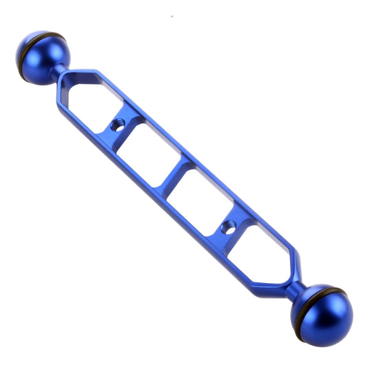 PULUZ 9.0 inch 22.8cm Aluminum Alloy Dual Balls Arm, Ball Diameter: 25mm(Blue) - Diving Accessories by PULUZ | Online Shopping South Africa | PMC Jewellery | Buy Now Pay Later Mobicred