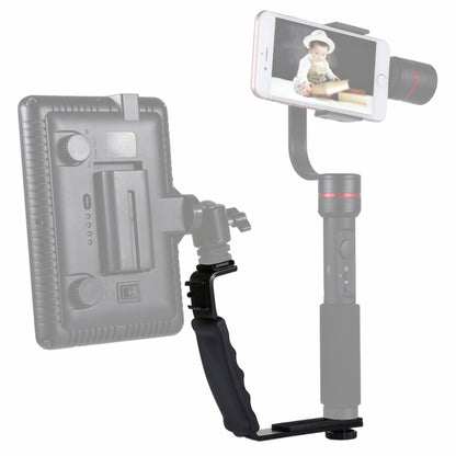 PULUZ L-Shape Bracket Handheld Grip Holder with Dual Side Cold Shoe Mounts for Video Light Flash, DSLR Camera - Hand Held Monopod by PULUZ | Online Shopping South Africa | PMC Jewellery