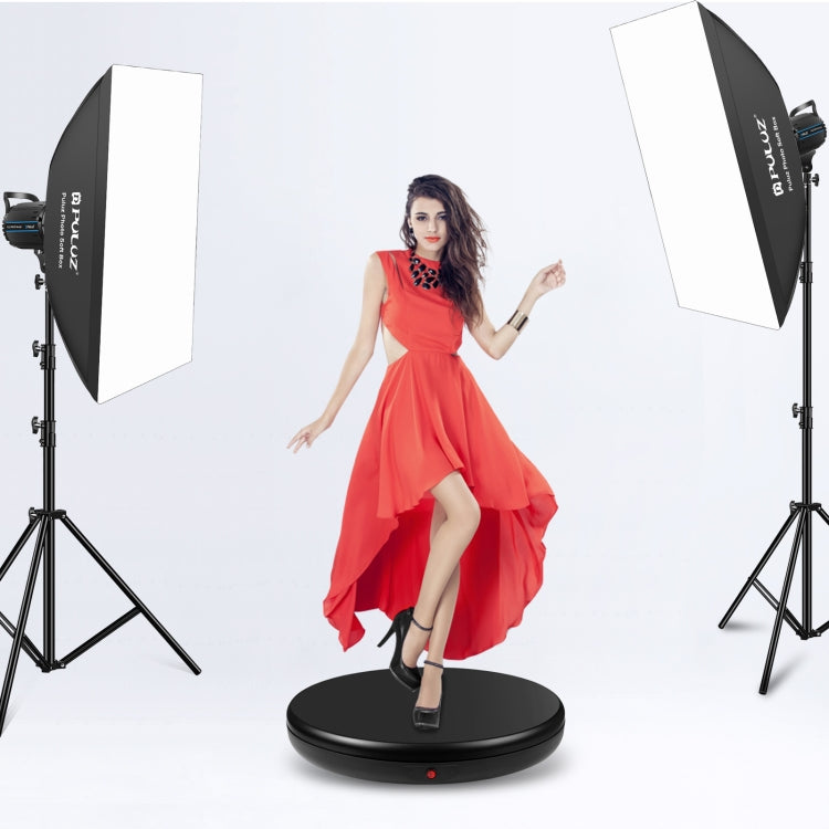 PULUZ 45cm Remote Control Adjusting Speed Rotating Turntable Display Stand, Black, Load 100kg(US Plug) - free shipping - PMC TechLife - Order now!