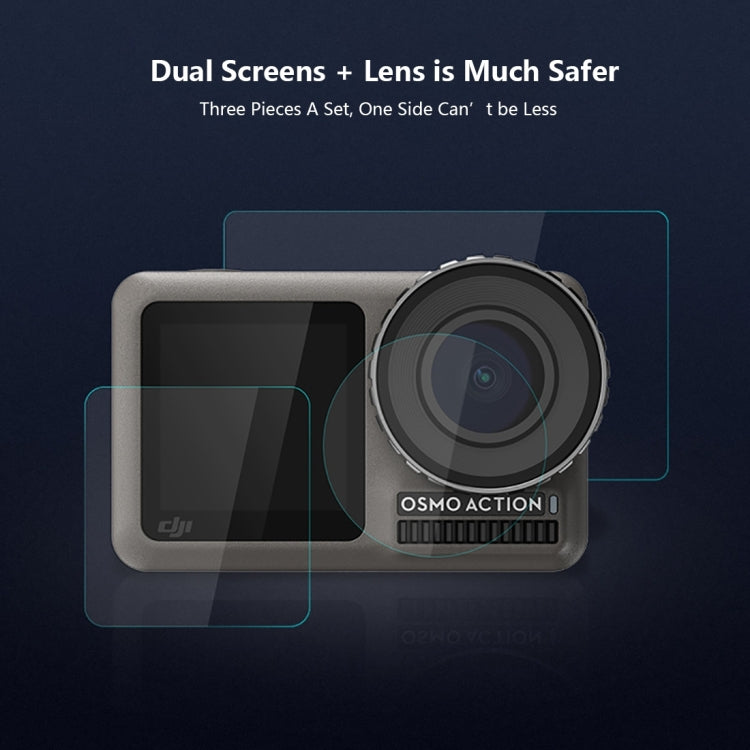 PULUZ Lens + Front and Back LCD Display 9H 2.5D Tempered Glass Film for DJI Osmo Action -  by PULUZ | Online Shopping South Africa | PMC Jewellery | Buy Now Pay Later Mobicred