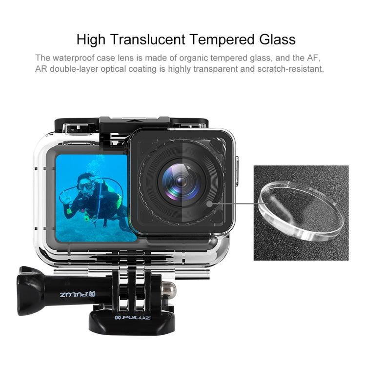 PULUZ 61m Underwater Waterproof Housing Diving Case for DJI Osmo Action, with Buckle Basic Mount & Screw - Waterproof Cases by PULUZ | Online Shopping South Africa | PMC Jewellery | Buy Now Pay Later Mobicred