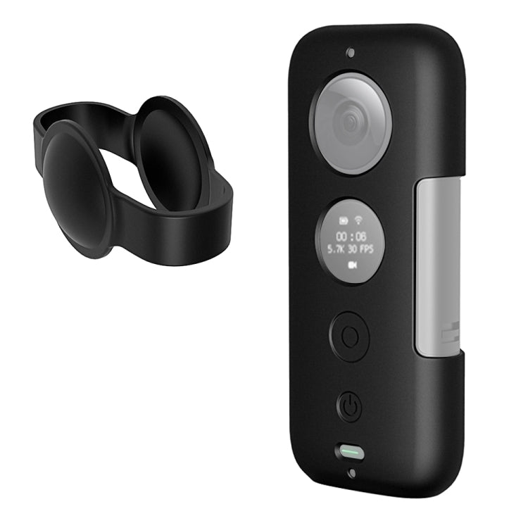 PULUZ Silicone Protective Case with Lens Cover for Insta360 ONE X(Black) - Case & Bags by PULUZ | Online Shopping South Africa | PMC Jewellery | Buy Now Pay Later Mobicred