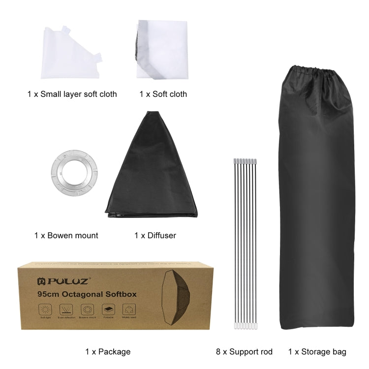 PULUZ 95cm Speedlite Flash Octagon Parabolic Softbox Bowens Mount Diffuser -  by PULUZ | Online Shopping South Africa | PMC TechLife | Buy Now Pay Later Mobicred