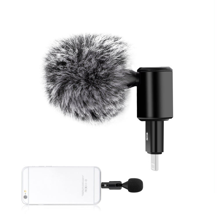 PULUZ 8PIN Jack Mobile Phone Omnidirectional Condenser Adjustable Microphone(Black) - Microphone by PULUZ | Online Shopping South Africa | PMC Jewellery | Buy Now Pay Later Mobicred