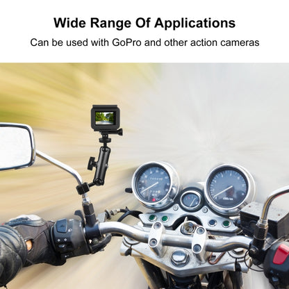PULUZ Motorcycle Holder Rearview Mirror Fixed Mount for GoPro and Other Action Cameras (Black) - Bicycle Handlebar Mount by PULUZ | Online Shopping South Africa | PMC Jewellery | Buy Now Pay Later Mobicred