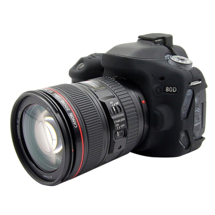 PULUZ Soft Silicone Protective Case for Canon EOS 80D(Black) - Protective Case by PULUZ | Online Shopping South Africa | PMC TechLife | Buy Now Pay Later Mobicred