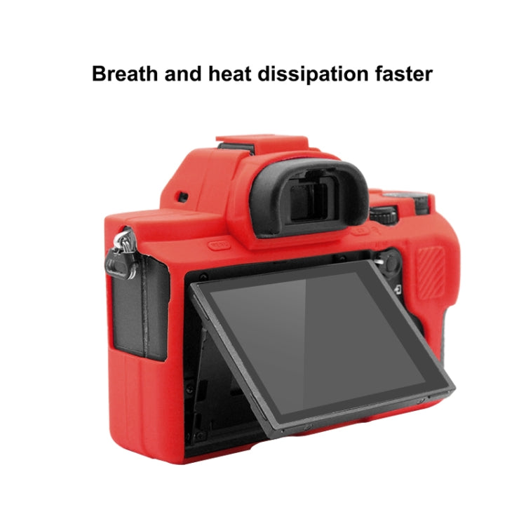PULUZ Soft Silicone Protective Case for Sony ILCE-7MII / 7SMII / 7RMII(Red) - Protective Case by PULUZ | Online Shopping South Africa | PMC TechLife | Buy Now Pay Later Mobicred