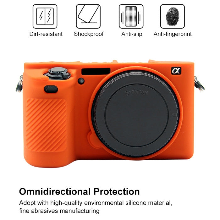 PULUZ Soft Silicone Protective Case for Sony ILCE-6500(Orange) - free shipping - PMC TechLife - Order now!