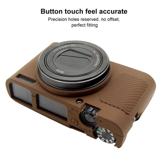 PULUZ Soft Silicone Protective Case for Sony RX100 III / IV / V(Coffee) - Protective Case by PULUZ | Online Shopping South Africa | PMC Jewellery | Buy Now Pay Later Mobicred