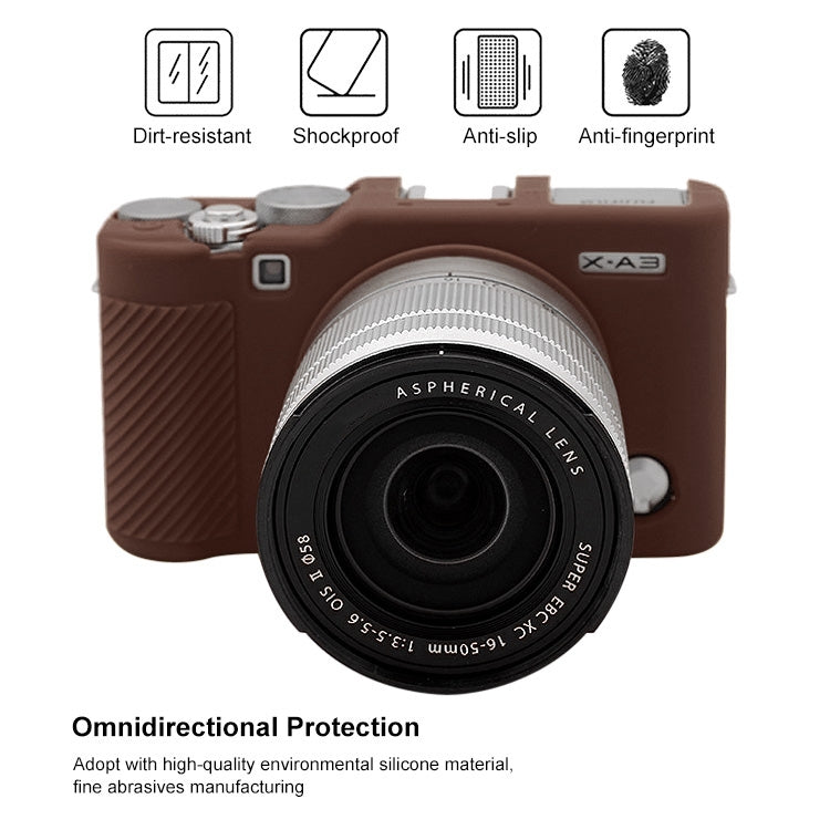 PULUZ Soft Silicone Protective Case for FUJIFILM X-A3 / X-A10(Coffee) - Protective Case by PULUZ | Online Shopping South Africa | PMC TechLife | Buy Now Pay Later Mobicred