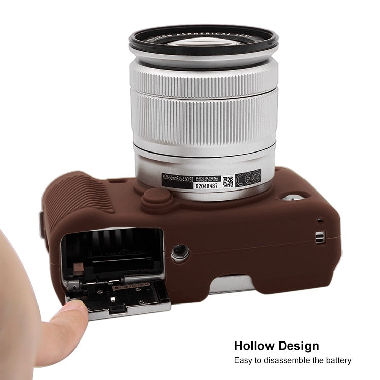 PULUZ Soft Silicone Protective Case for FUJIFILM X-A3 / X-A10(Coffee) - Protective Case by PULUZ | Online Shopping South Africa | PMC TechLife | Buy Now Pay Later Mobicred