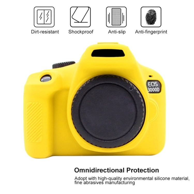 PULUZ Soft Silicone Protective Case for Canon EOS 3000D / 4000D(Yellow) - Protective Case by PULUZ | Online Shopping South Africa | PMC Jewellery | Buy Now Pay Later Mobicred