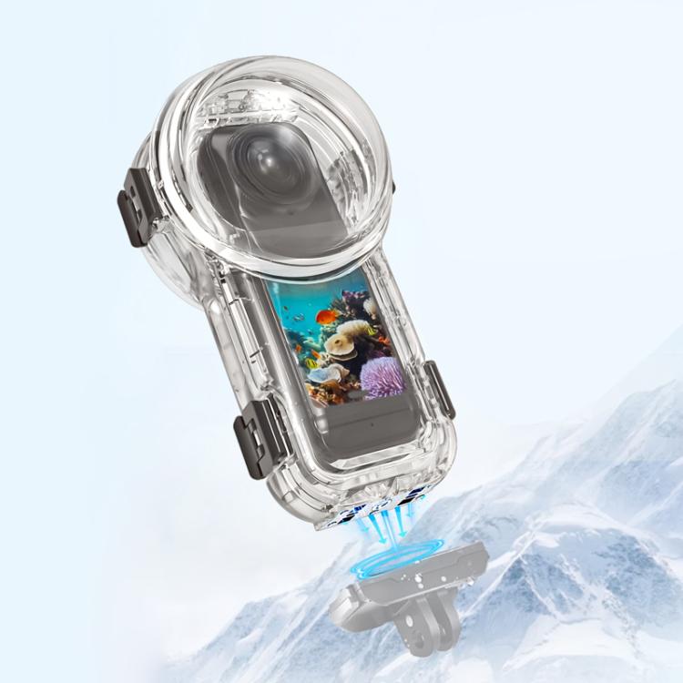 For Insta360 X5 PULUZ Quick Release 60m Waterproof Sealed Diving Case (Transparent) - free shipping - PMC TechLife - Order now!