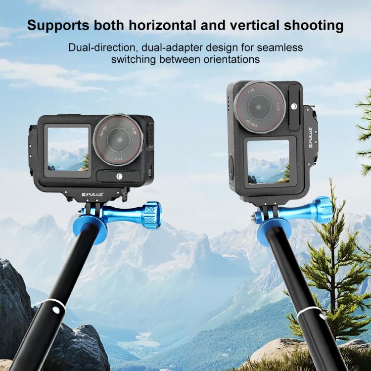 For DJI Osmo Action 5 Pro / 4 PULUZ Vertical Horizontal Shooting Quick Release Metal Magnetic L Bracket (Black) - free shipping - PMC TechLife - Order now!