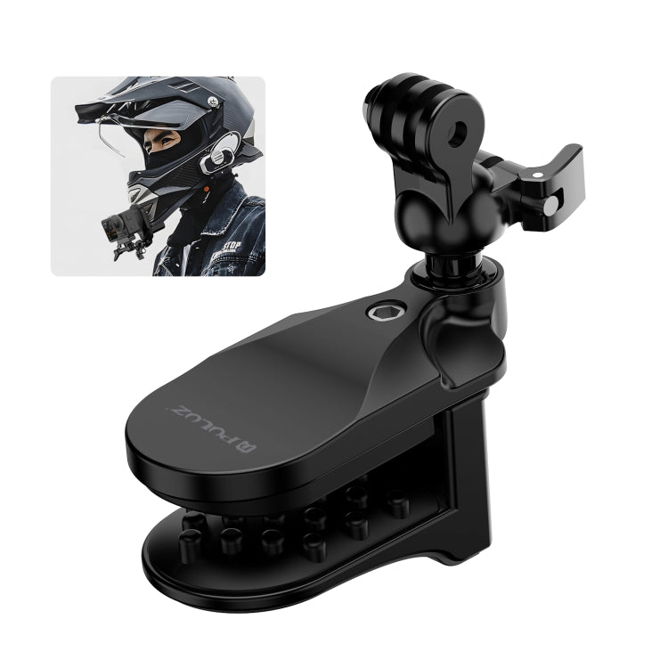 PULUZ Motorcycle Helmet Chin Clamp Mount for GoPro and Other Action Cameras (Black) - Helmet Mount by PULUZ | Online Shopping South Africa | PMC Jewellery | Buy Now Pay Later Mobicred