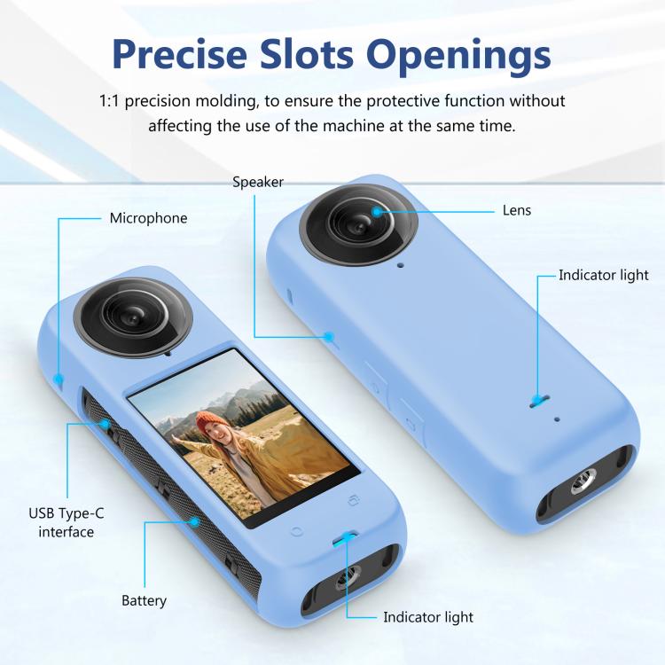 For Insta360 X4 PULUZ Full Body Dust-proof Silicone Protective Case (Blue) - Case & Bags by PULUZ | Online Shopping South Africa | PMC TechLife | Buy Now Pay Later Mobicred