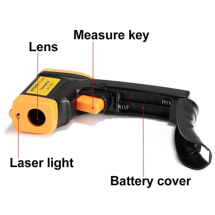 Infrared Thermometer, Temperature Range: -50 - 380 Degrees Celsius (D:S = 12:1)(Black) - Digital Thermometer by PMC TechLife | Online Shopping South Africa | PMC TechLife | Buy Now Pay Later Mobicred
